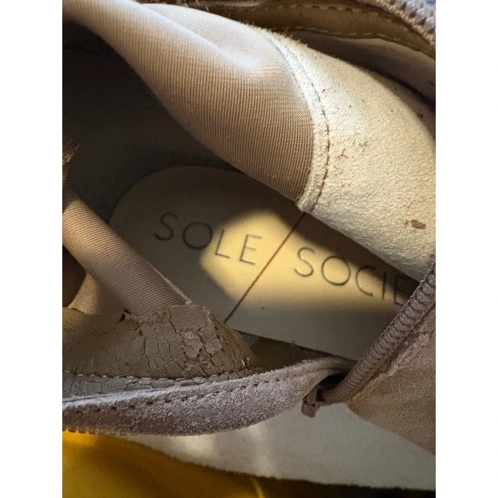 Sole Society Tan Suede Over The Knee Lug Sole Block Heel Boots Womens 7 NWOT